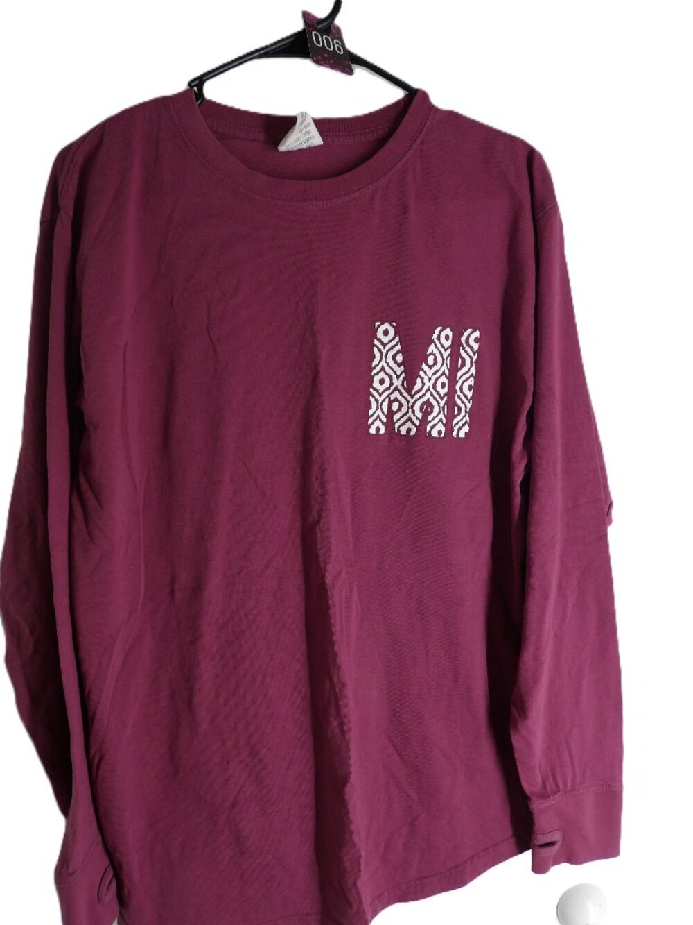 Burgundy, Michigan graphic long sleeve tee